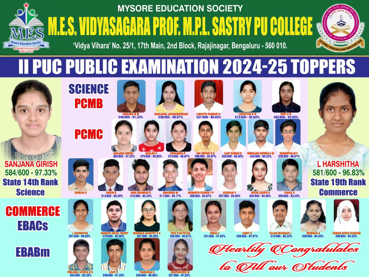 MES Vidyasagara Prof. MPL Sastry PU College